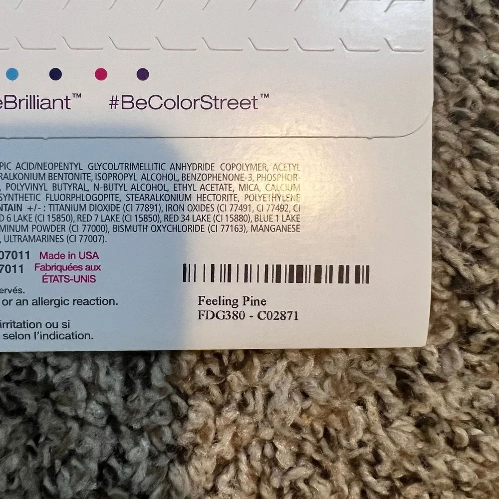 Color Street Feeling Pine Real Nail Polish Strips Teal‎ Green Glitter FDG380 NEW